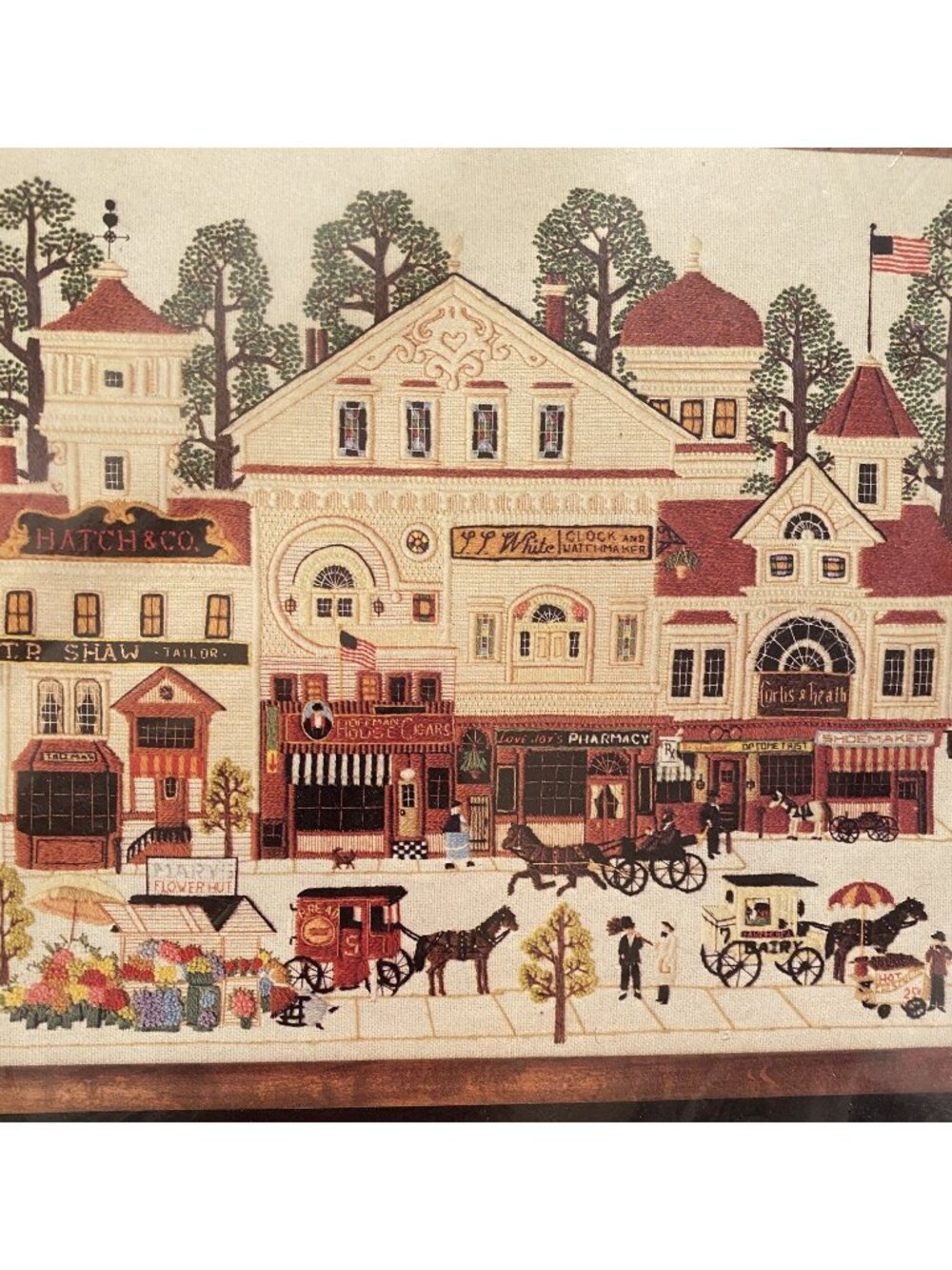 Vintage 1980 Victoria Street Crewel By Dimensions 20 X 16 USA Made